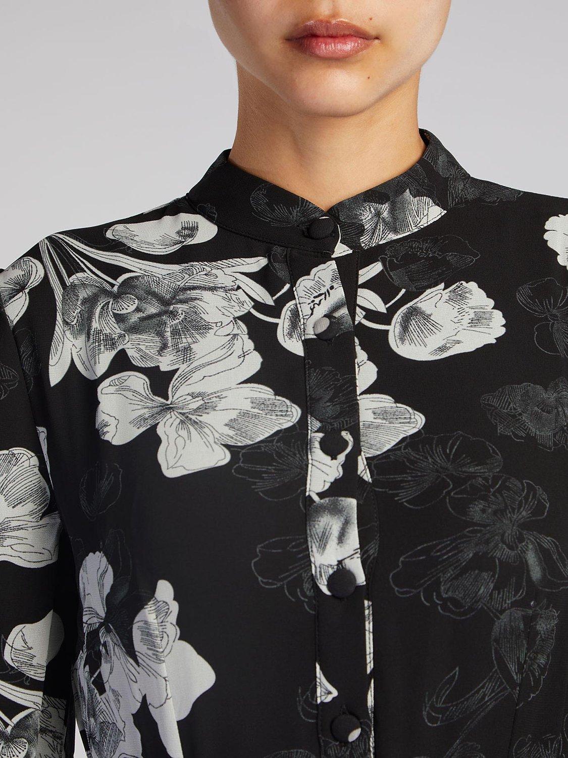 Product image 3 of 5, which shows Aab Sombra Floral Print Maxi Dress, Black/Multi, S Regular