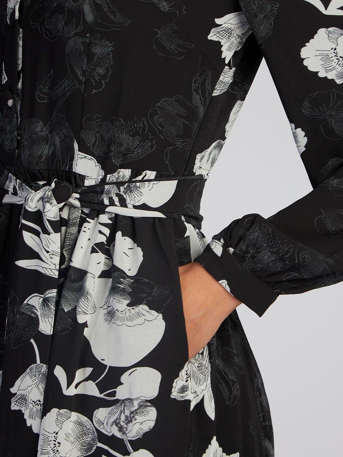 Product image 4 of 5, which shows Aab Sombra Floral Print Maxi Dress, Black/Multi, S Regular