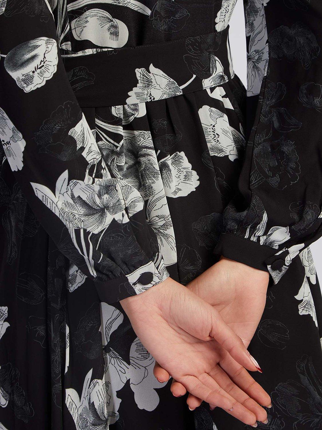 Product image 5 of 5, which shows Aab Sombra Floral Print Maxi Dress, Black/Multi, S Regular