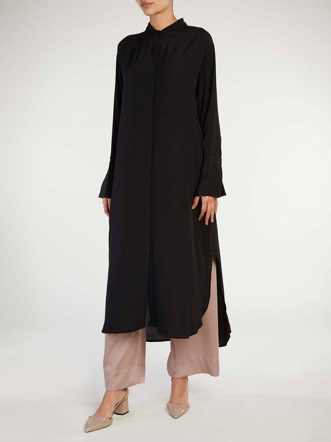 Product image 1 of 5, which shows Aab Midi Shirt Dress, Black, S