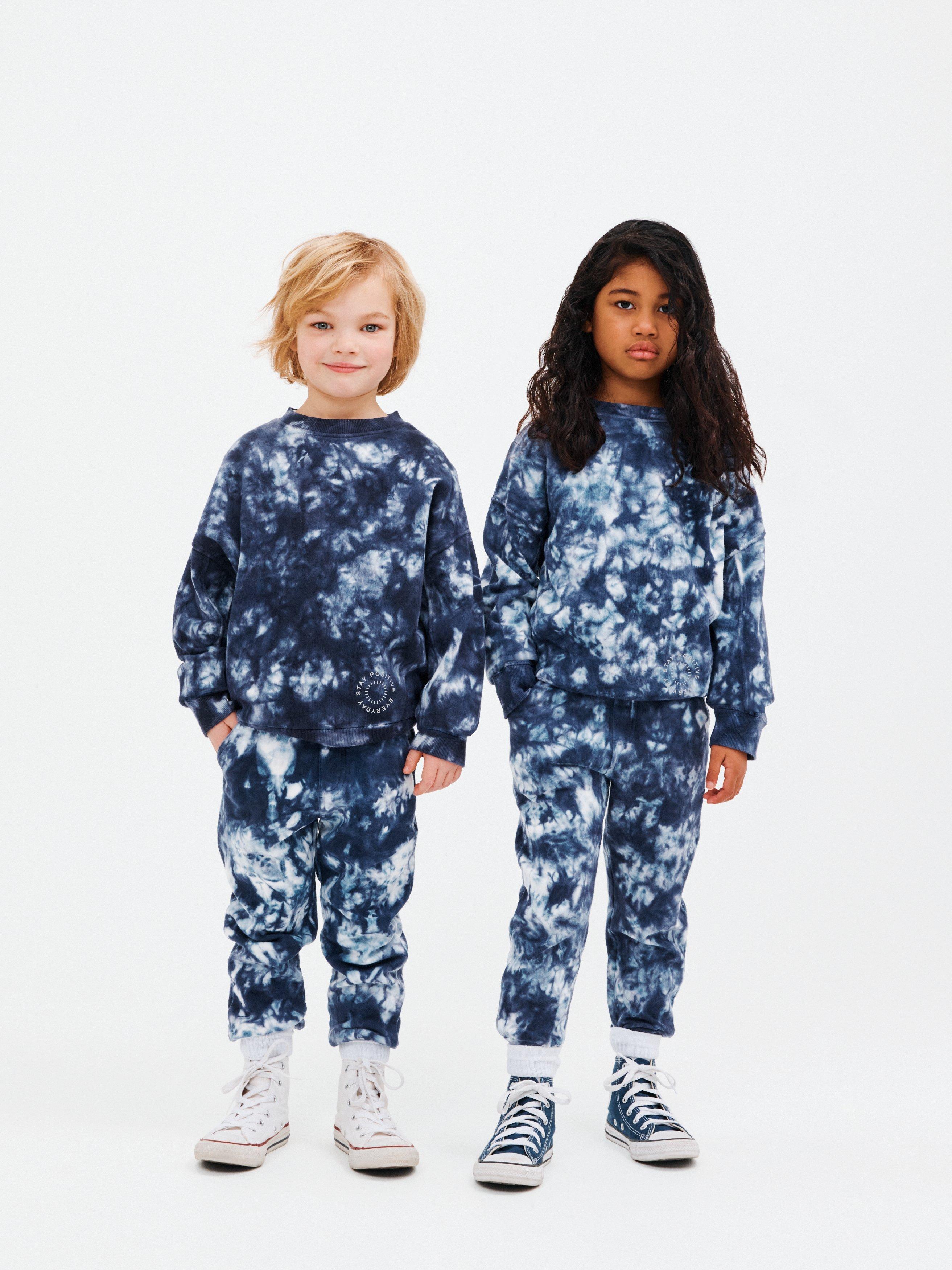 John Lewis Kids' Tie Dye Stay Positive Jumper