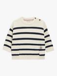 John Lewis Baby Breton Stripe Jumper, Navy