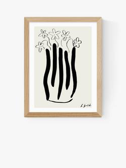EAST END PRINTS Hali Igwelaezoh 'Abstract Vase' Framed Print, Oak Frame