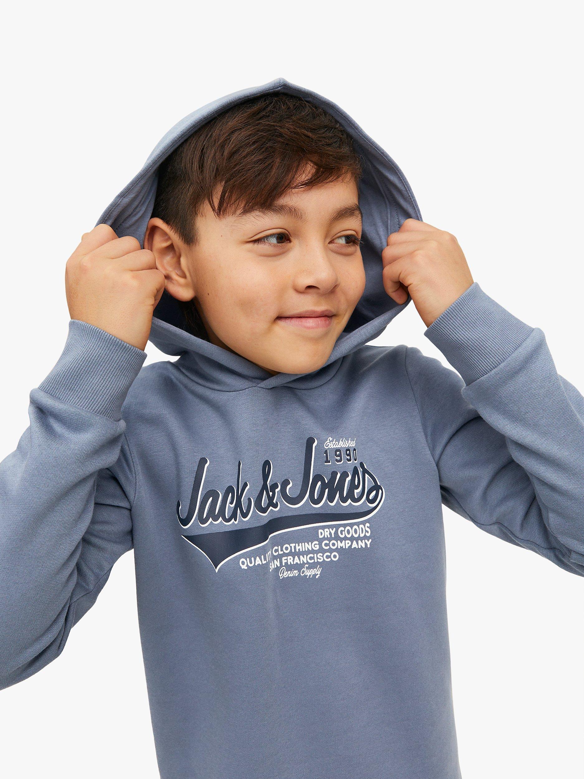 Jack & Jones Kids' Script Logo Hoodie, Blue