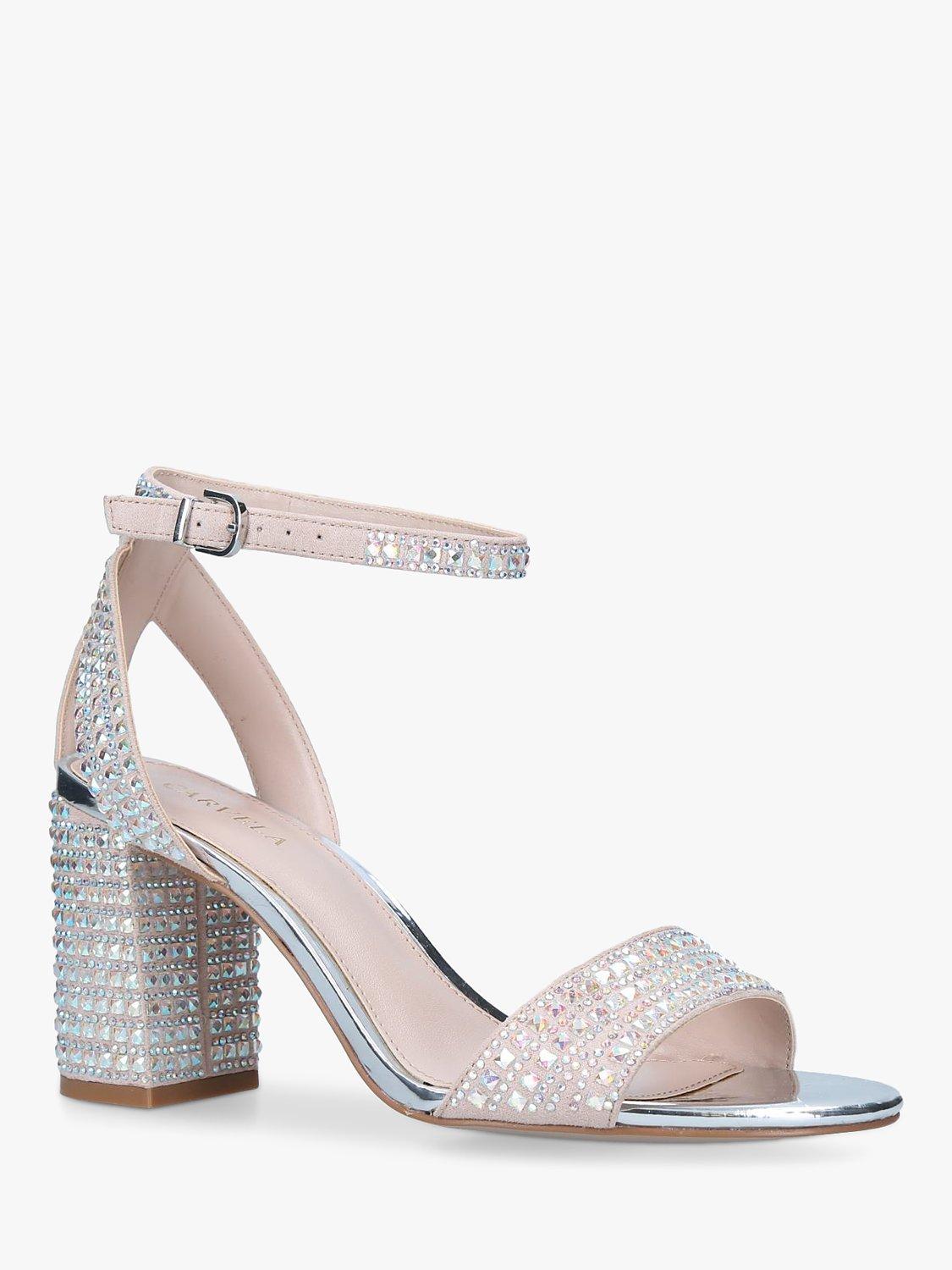 Carvela Kianni Embellished Block Heel Sandals, Blush, 3