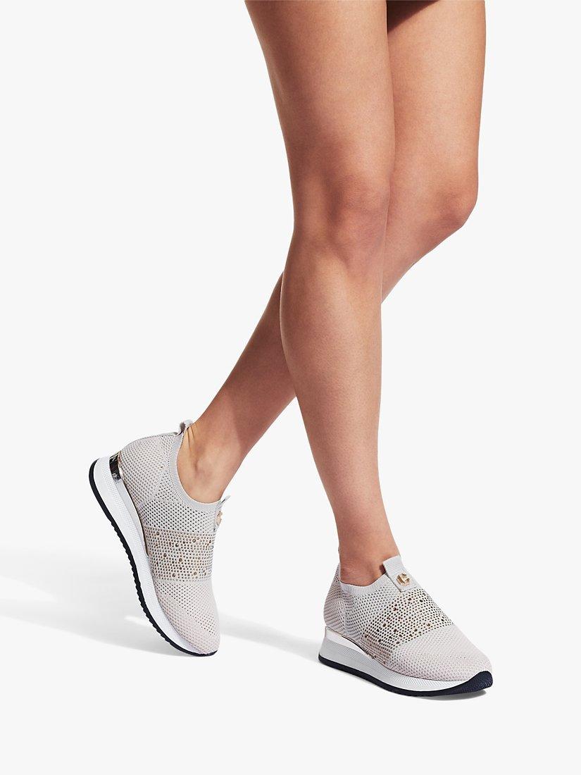 Product image 2 of 5, which shows Carvela Janeiro Diamante Mesh Slip-On Trainers, Putty, 4