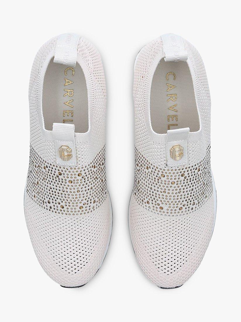 Product image 5 of 5, which shows Carvela Janeiro Diamante Mesh Slip-On Trainers, Putty, 4