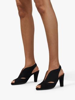 Carvela Comfort Arabella Suede Cone Heel Open Toe Court Shoes - view 2, Black