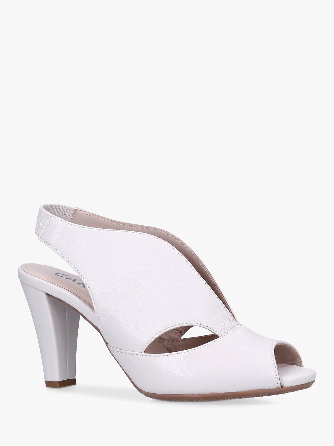 Product image 2 of 5, which shows Carvela Arabella Comfort Cone Heel Open Toe Leather Court Shoes, Putty, 3