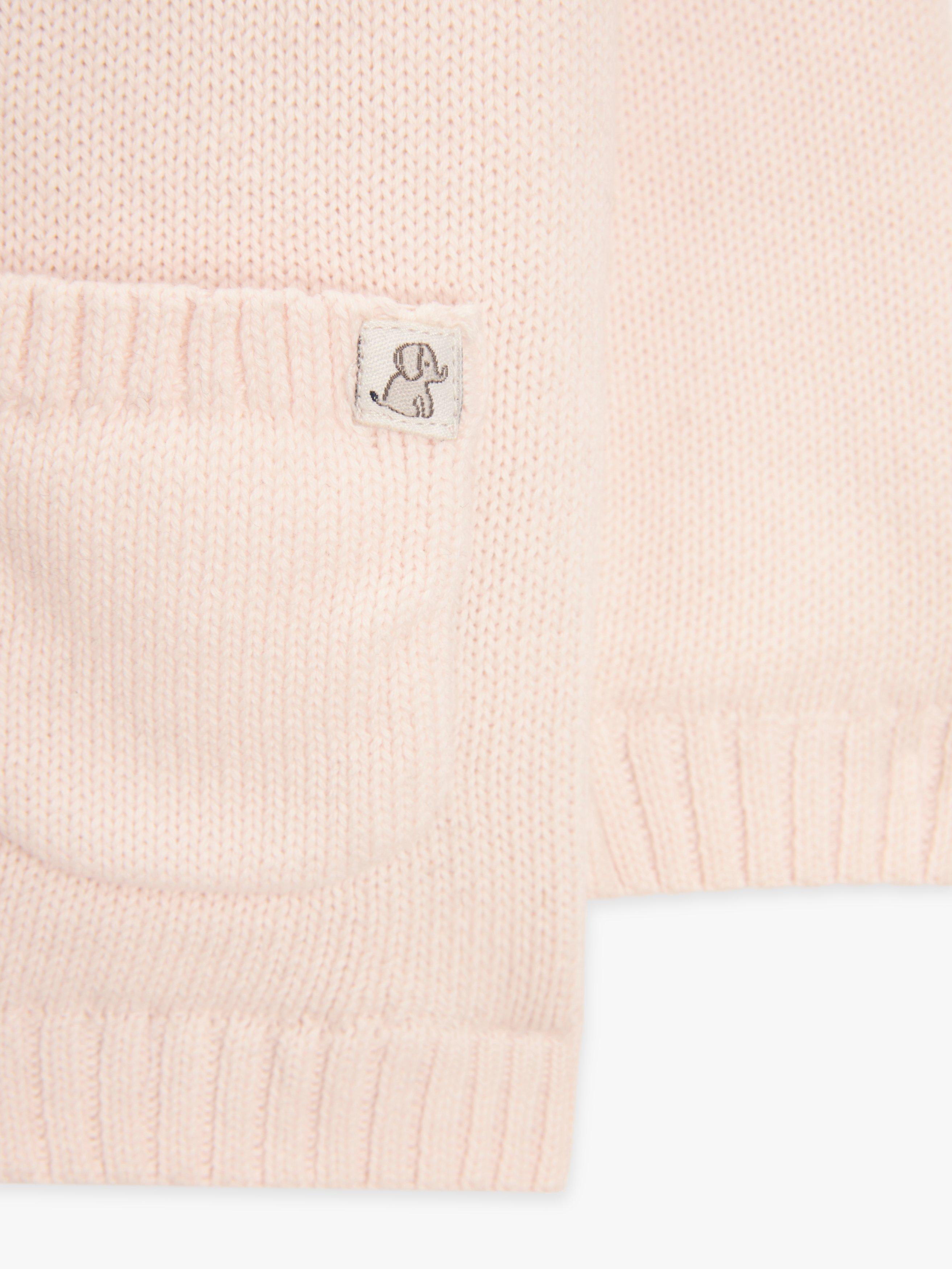 John Lewis Baby Hooded Cardigan, Pink, 0-3 months