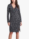 Gina Bacconi Fia Wrap Spot Dress, Black/White