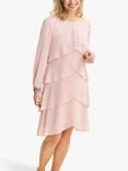 Gina Bacconi Sakura Tiered Rhinestone Cuff Dress, Iris, Rose Pink