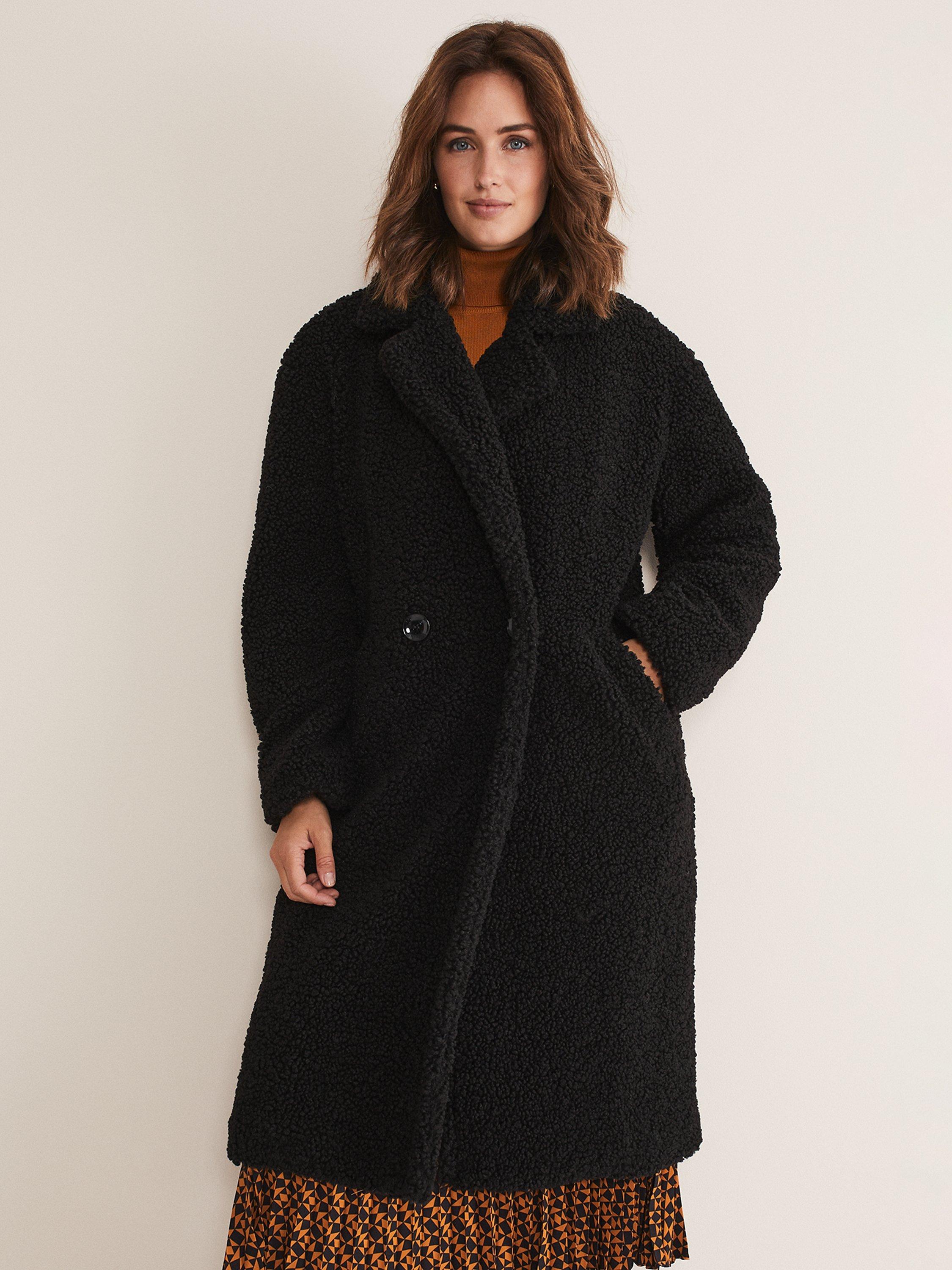 Phase Eight Libbie Teddy Coat, Black