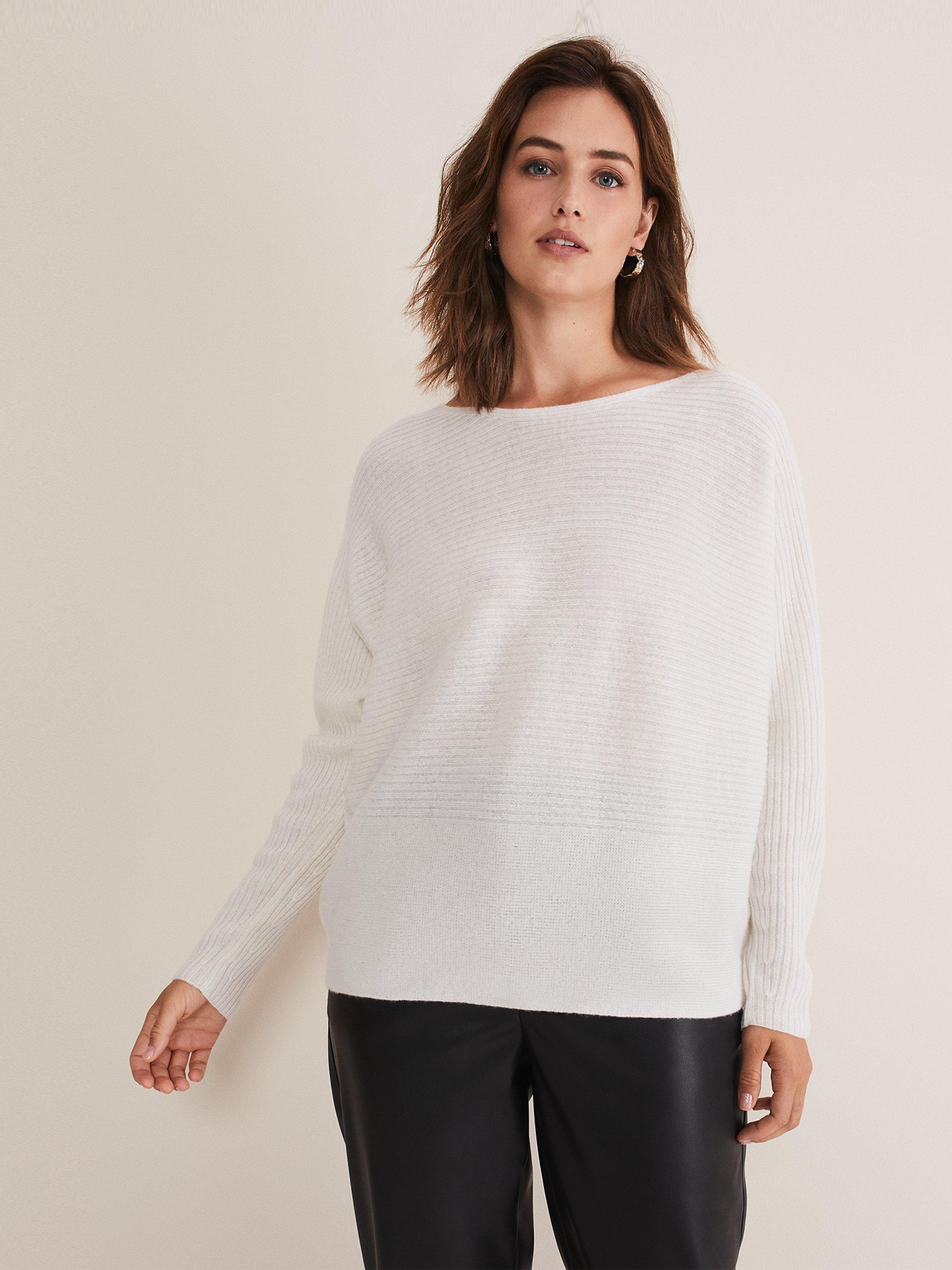 Phase Eight Isabella Cashmere Blend Jumper, Ivory
