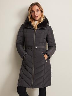 Phase Eight Bobbie Midi Puffer Coat, Charcoal, Charcoal