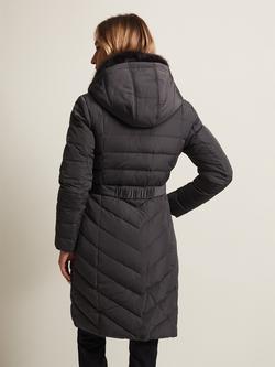 Phase Eight Bobbie Midi Puffer Coat, Charcoal - view 2, Charcoal