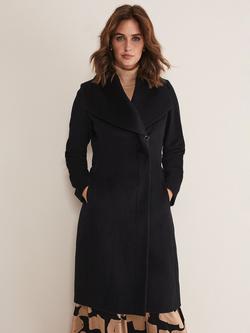 Phase Eight Nicci Belted Wool Blend Coat, Black