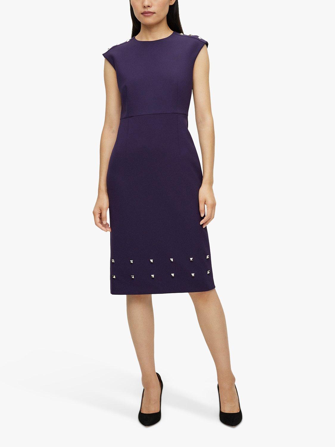 HUGO BOSS Devoka Knee Length Dress, Dark Purple