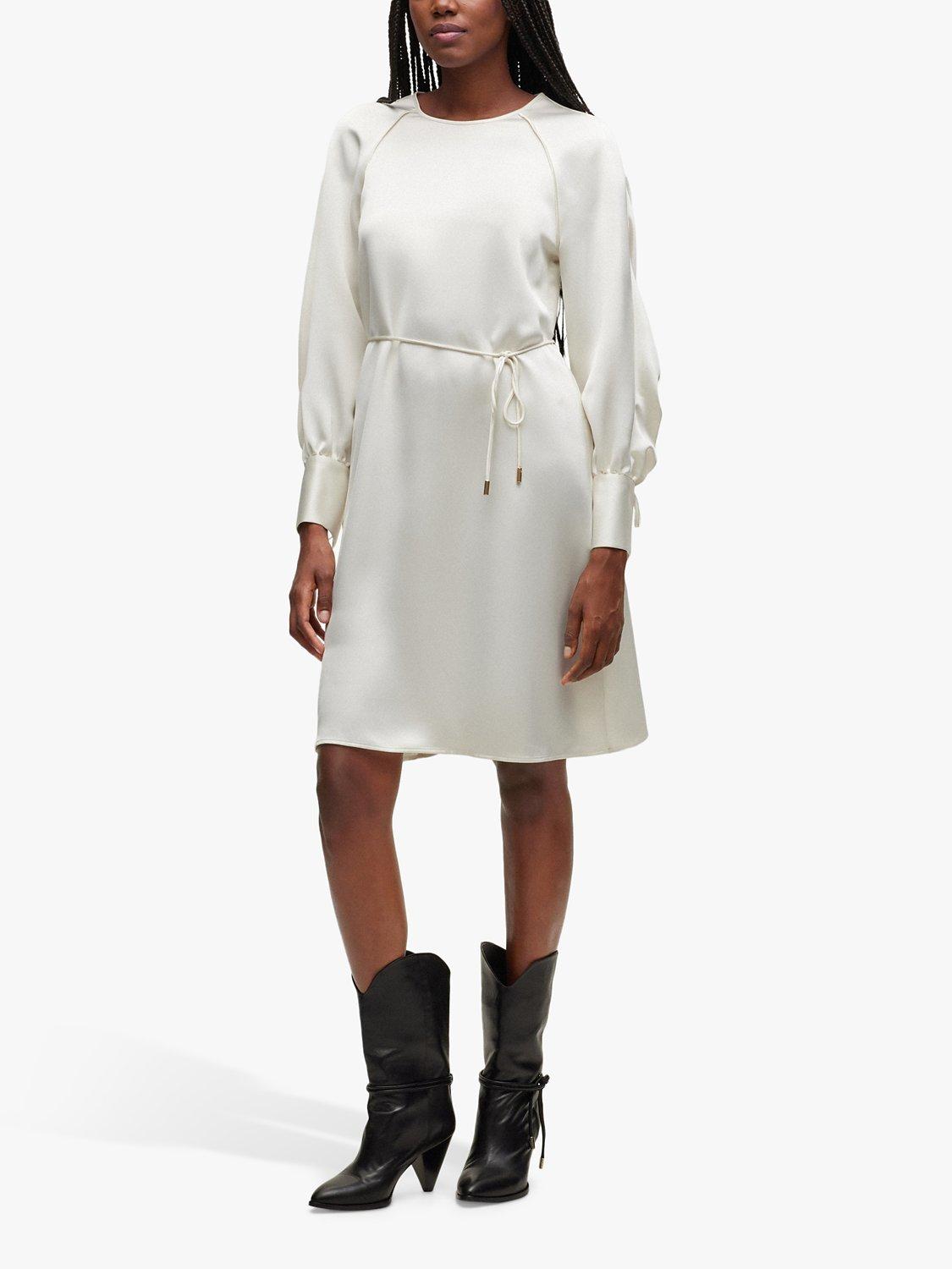 HUGO BOSS Desatina Heavyweight Satin Dress, Open White
