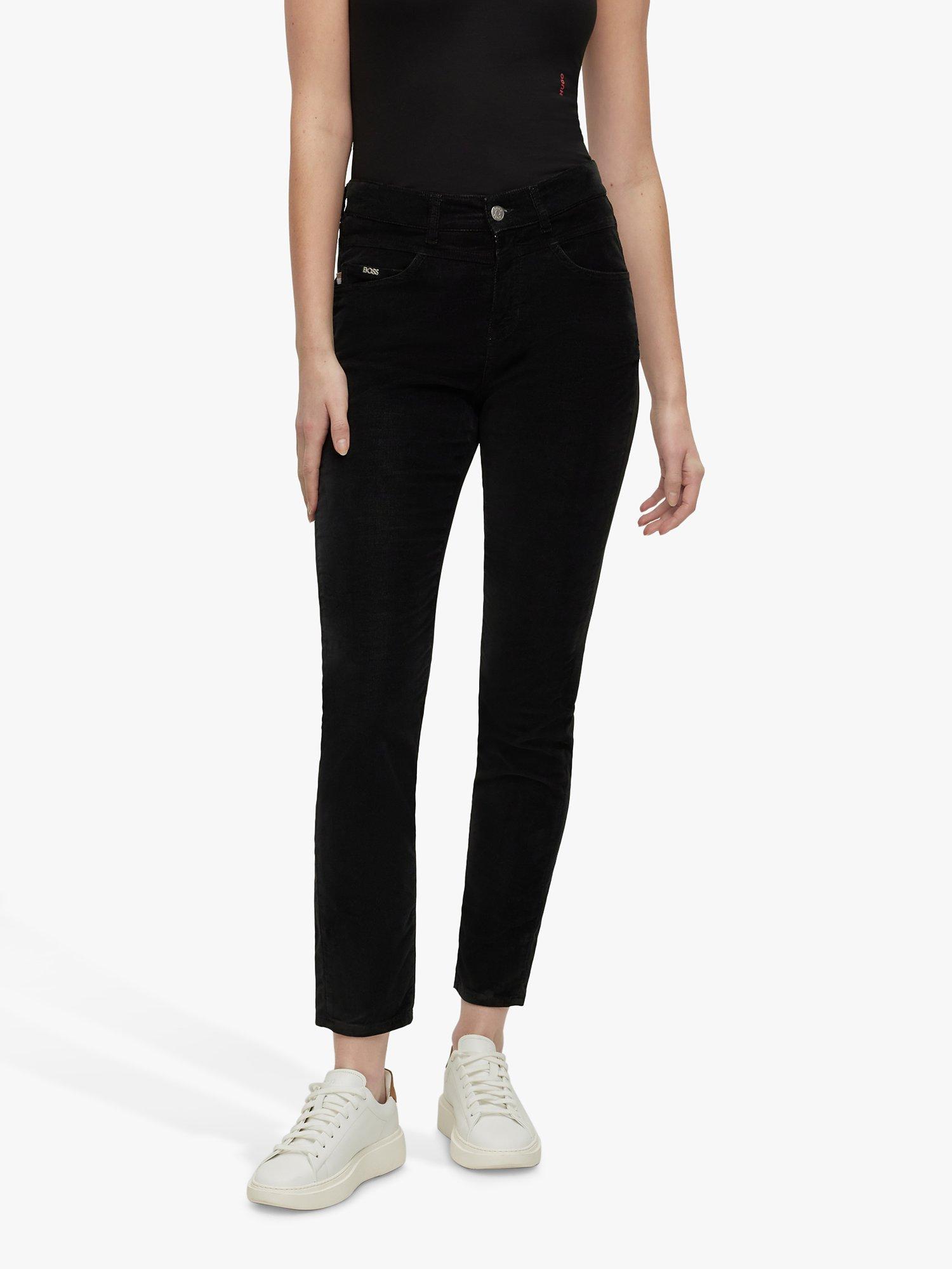 HUGO BOSS Fran Straight Leg Cropped Jeans, Black