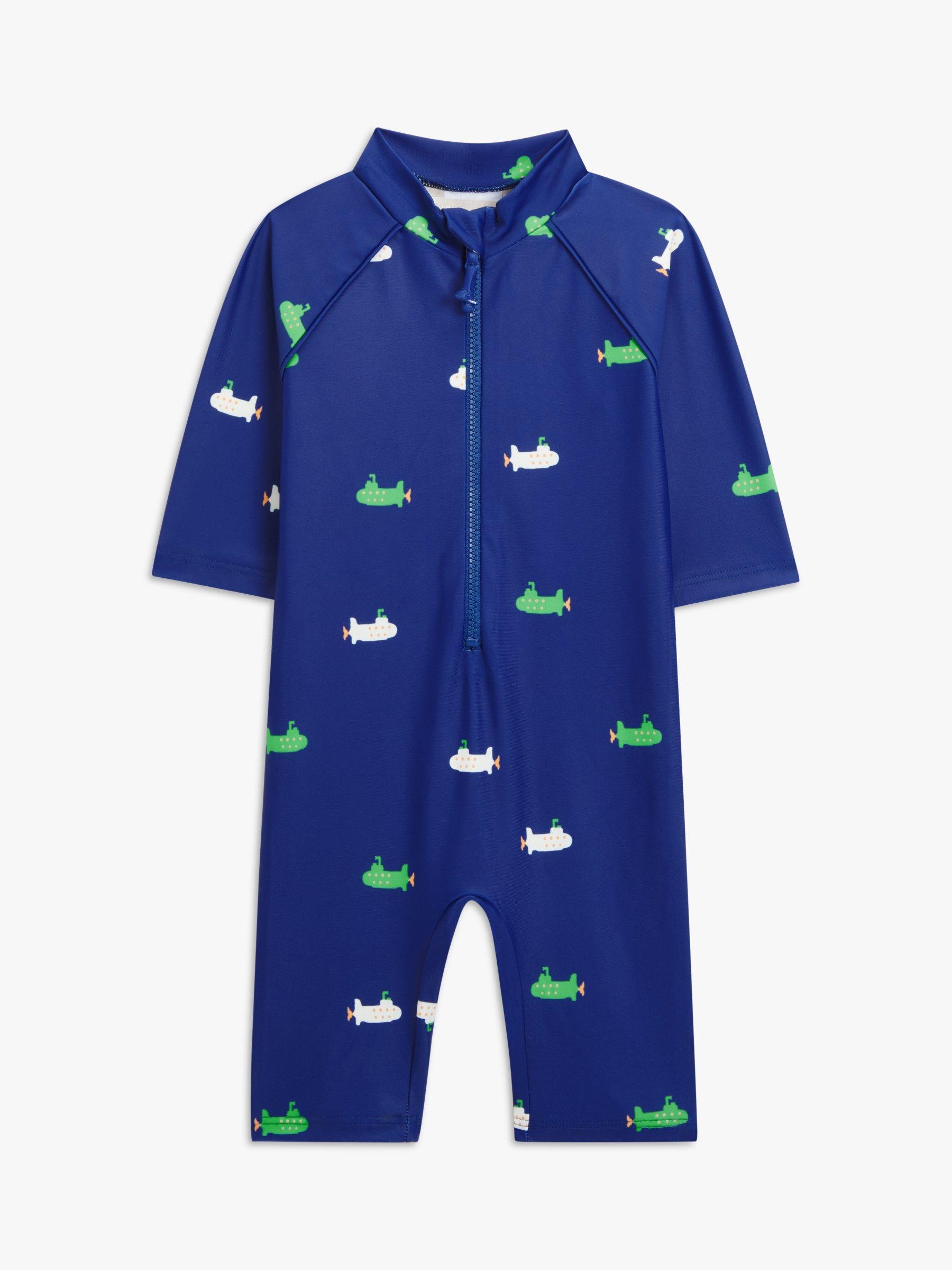 John Lewis Baby Submarine All-In-One Sunpro Swimsuit, Blue
