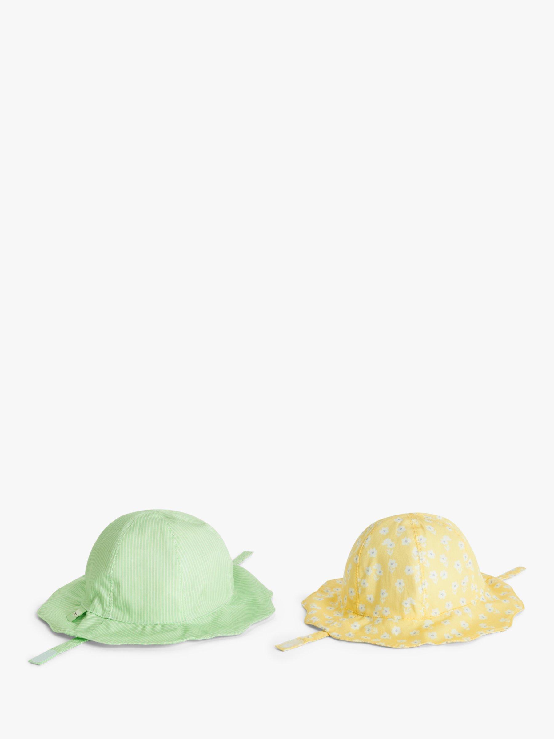 John Lewis Baby Stripe Floral Sun Hat, Pack of 2, Multi