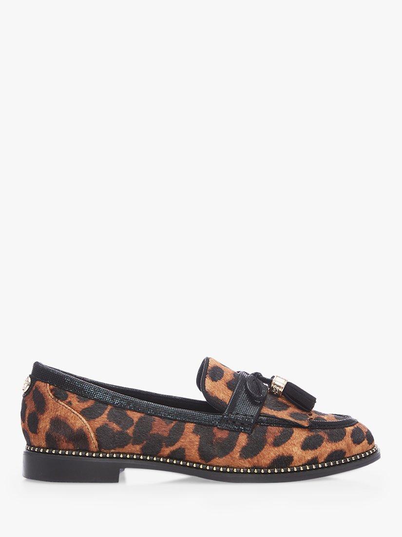 Moda in Pelle Kinsley Wide Fit Loafers, Brown Leopard Ponyhair