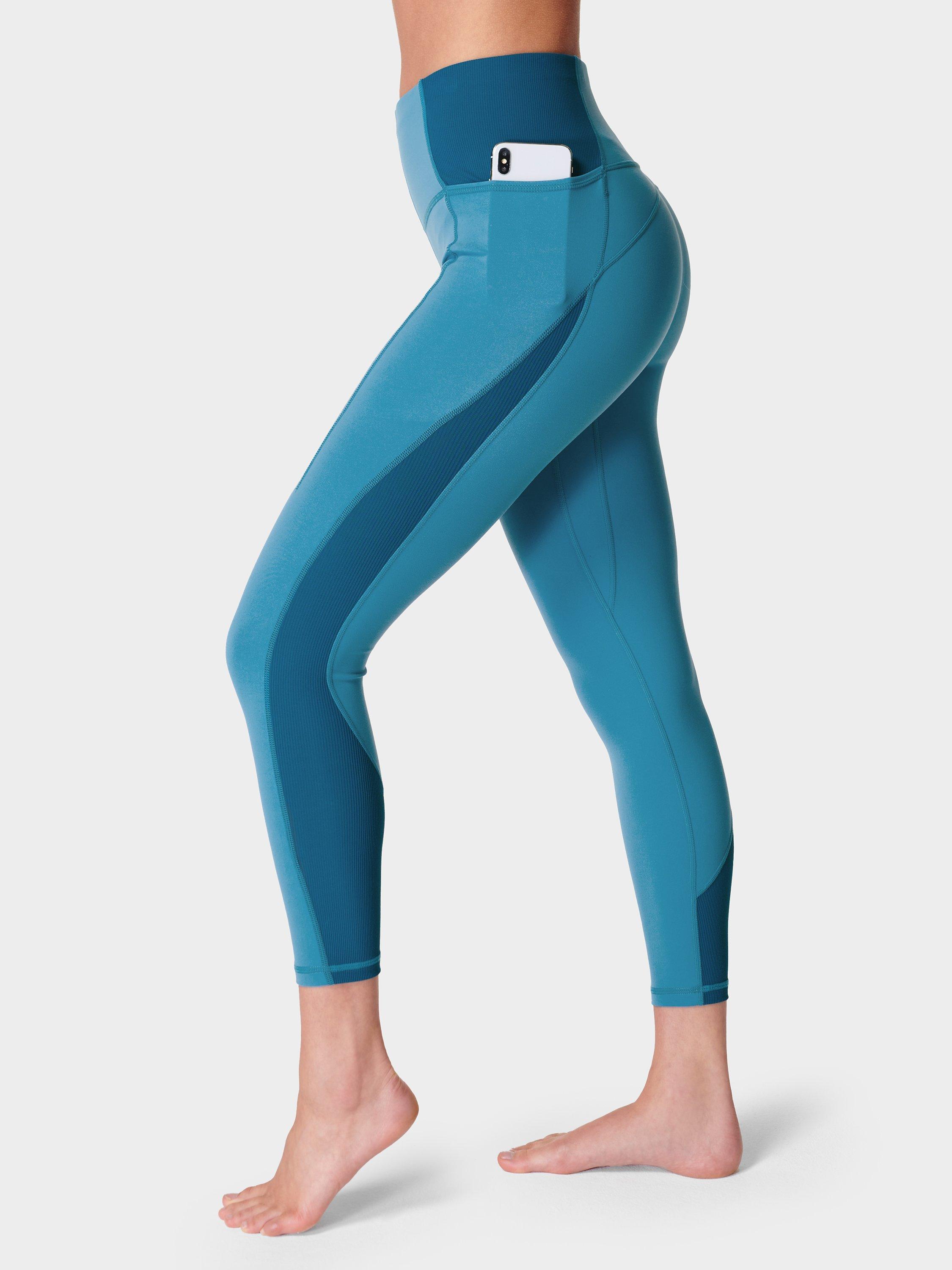 Sweaty Betty Super Soft Flow 7/8 Yoga Leggings, Horizon Blue