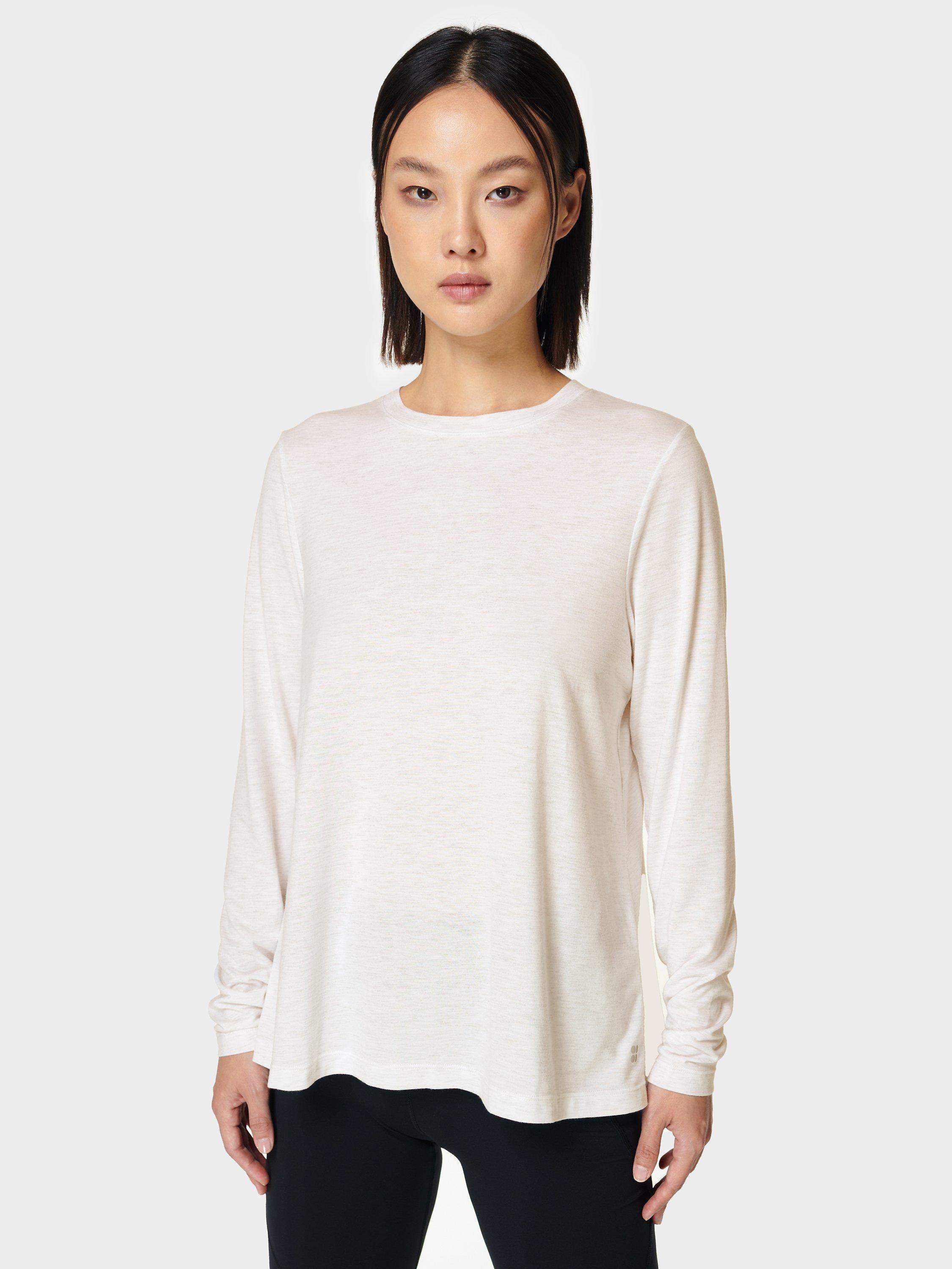 Sweaty Betty Focus Long Sleeve Top, Lily White