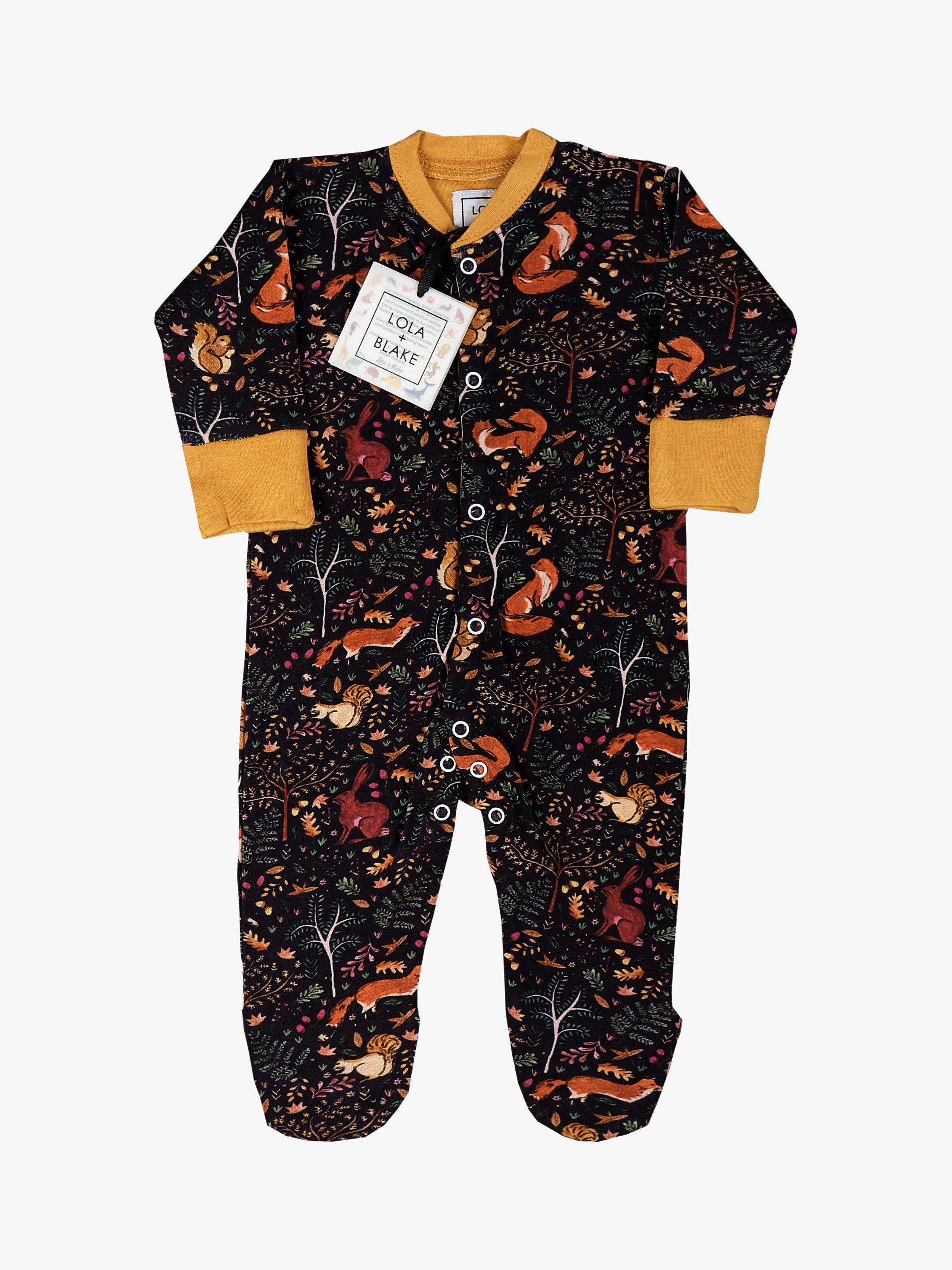 Lola + Blake Baby Woodland Sleepsuit, Brown