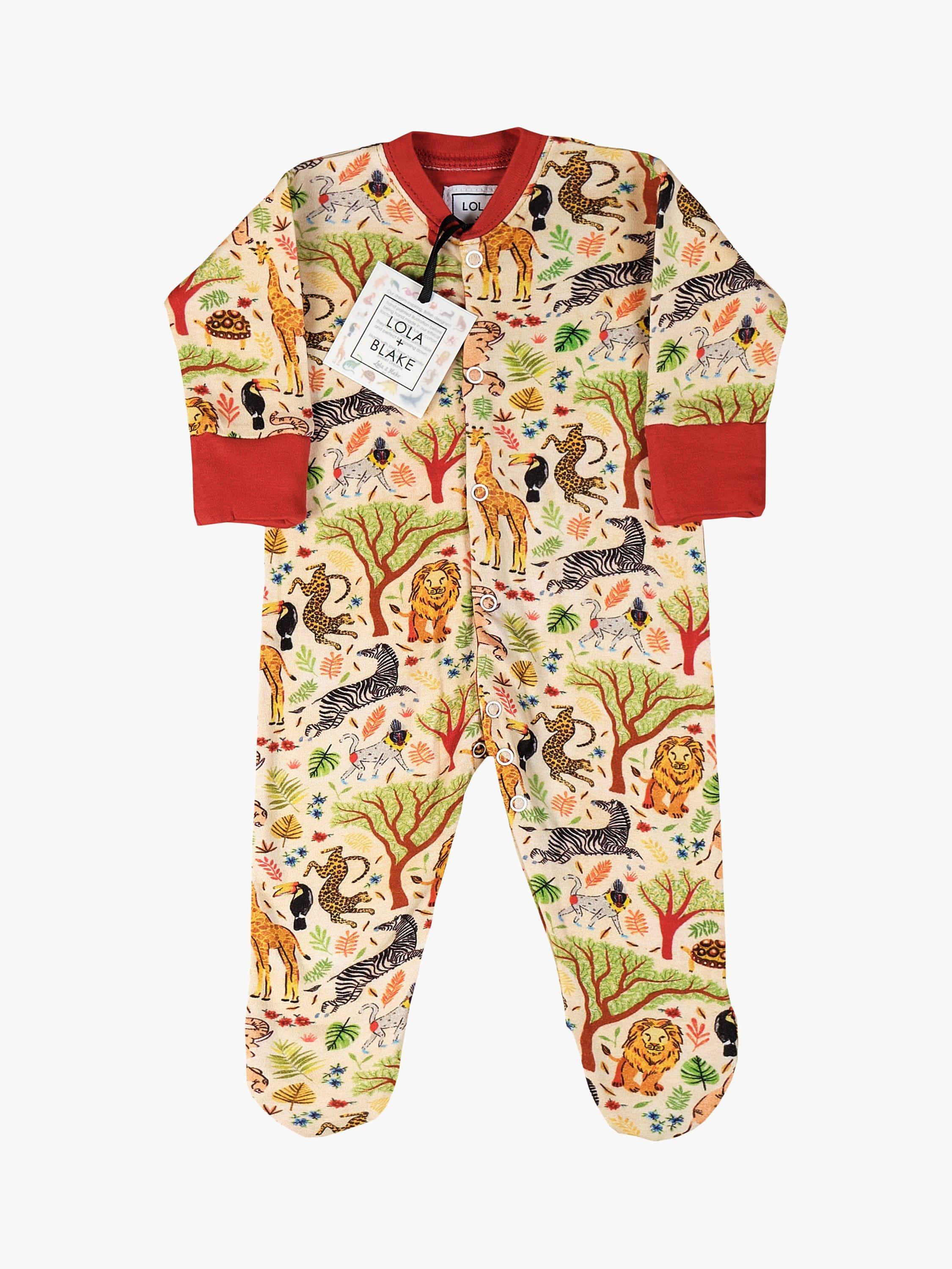 Lola + Blake Baby African Safari Sleepsuit, Yellow