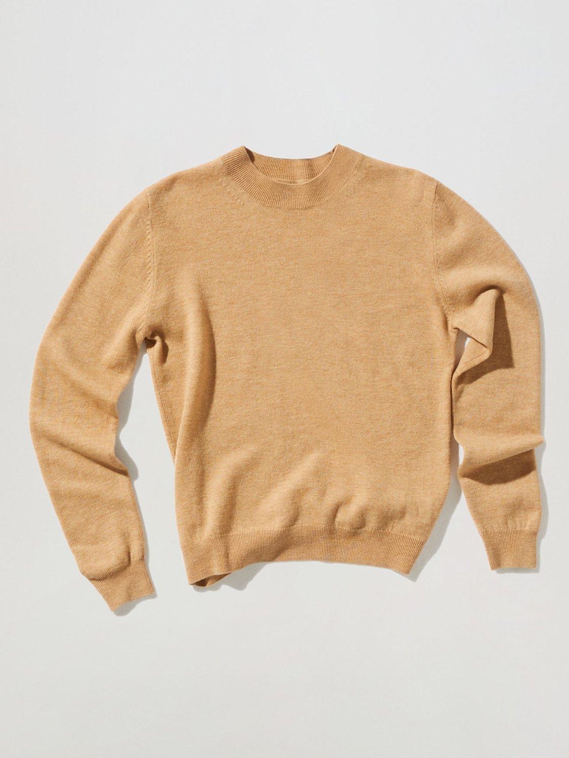 Mango Wool Crew Neck Jumper, Brown