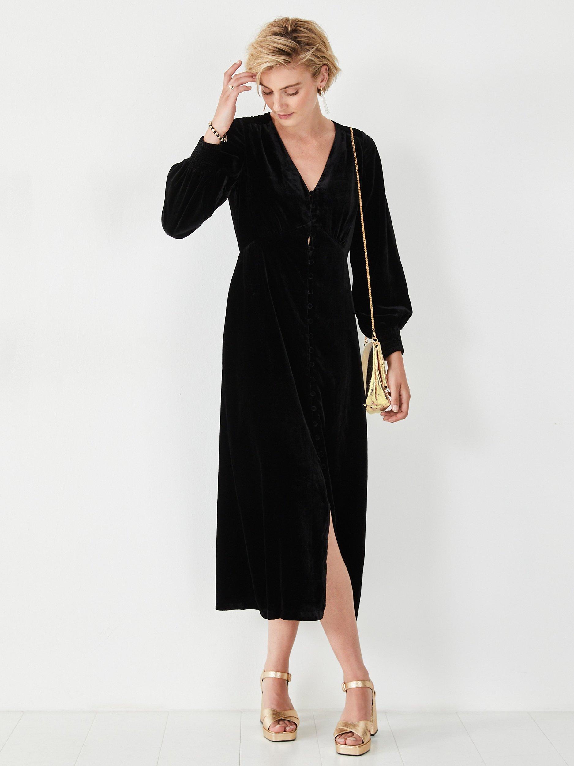 HUSH Velvet Valeria Midi Dress