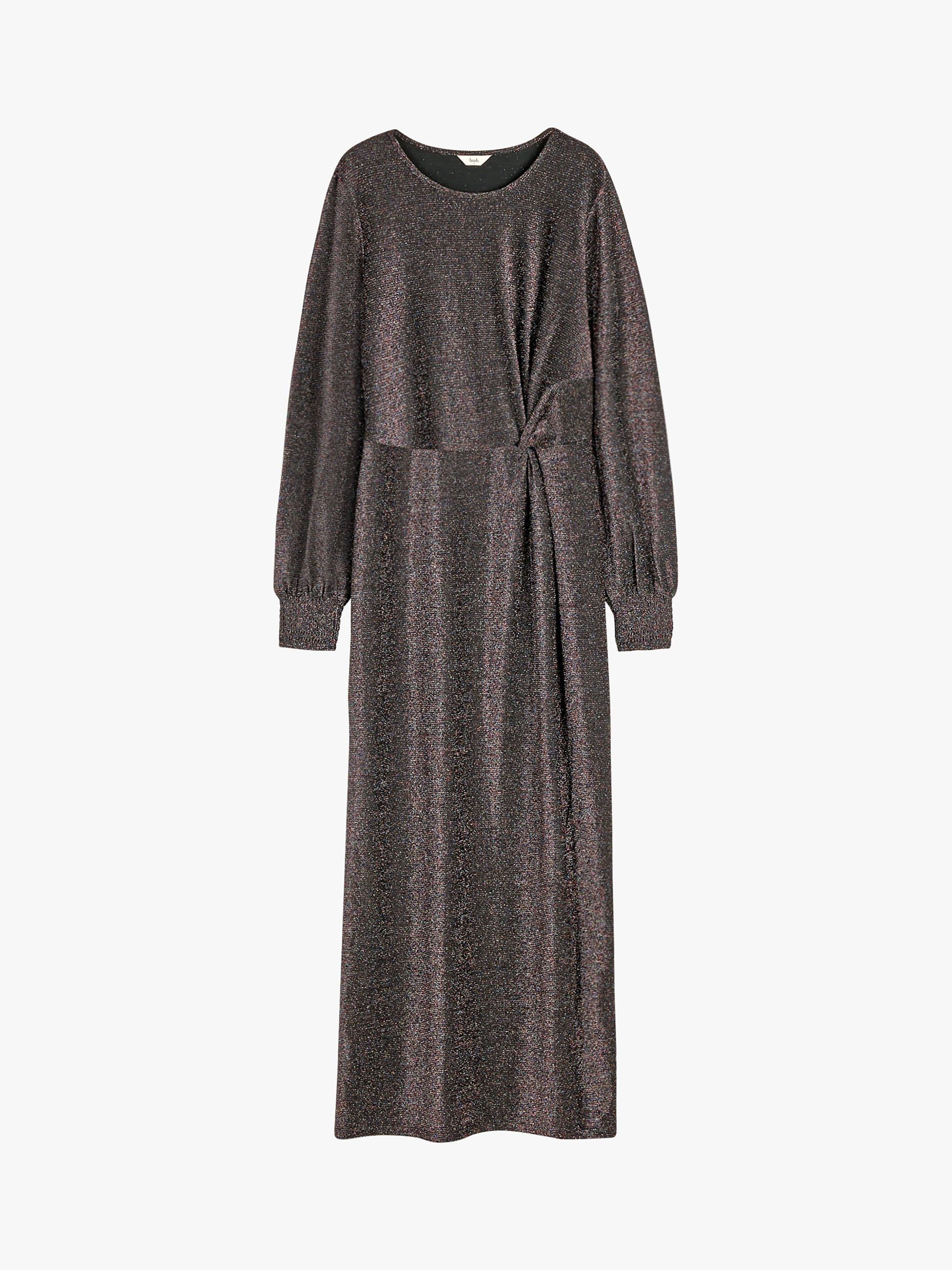 HUSH Natasha Glitter Jersey Maxi Dress, Black, 4