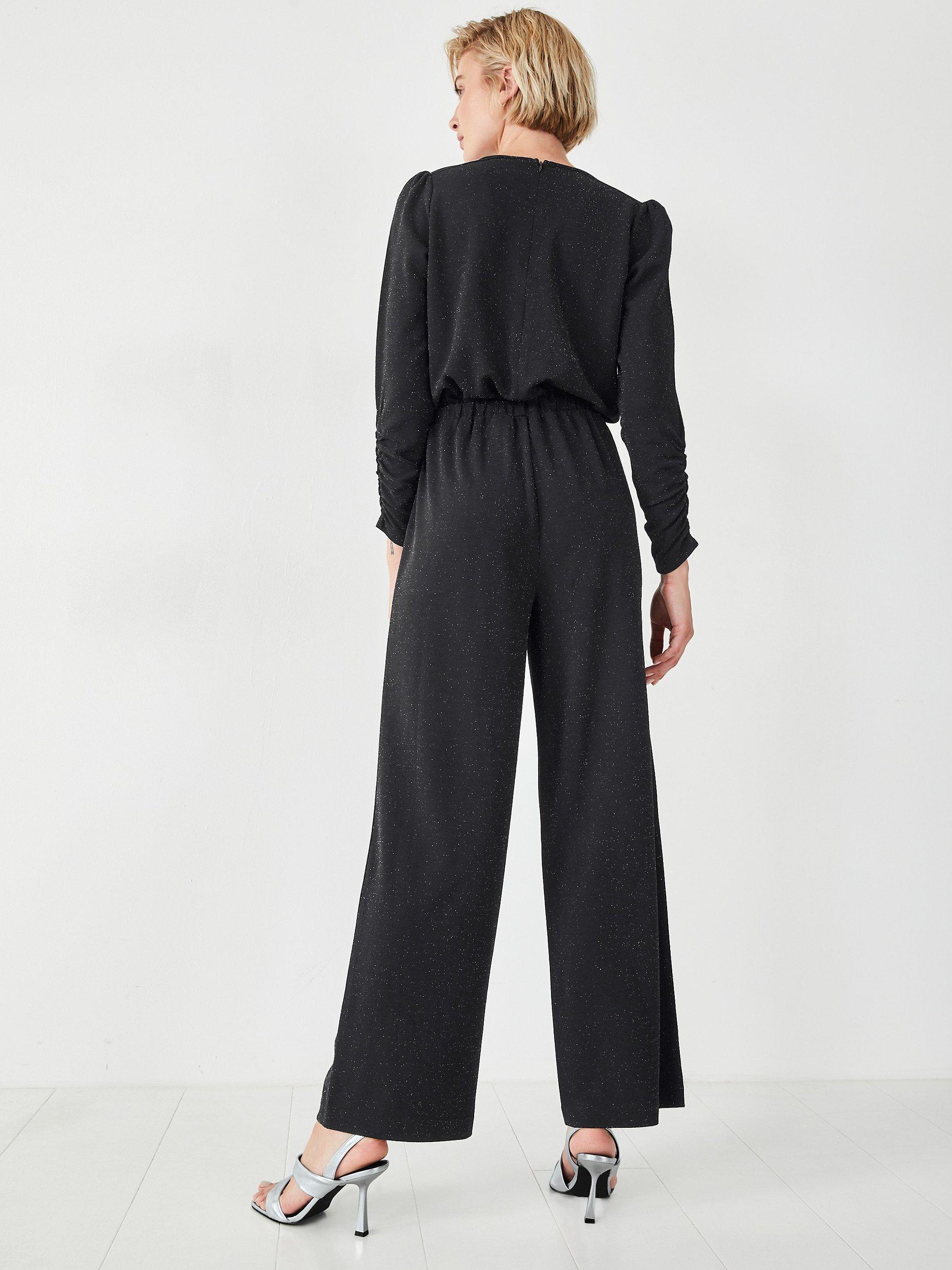 Product image 2 of 5, which shows HUSH Raye Sparkle Jersey Jumpsuit, Black, 6