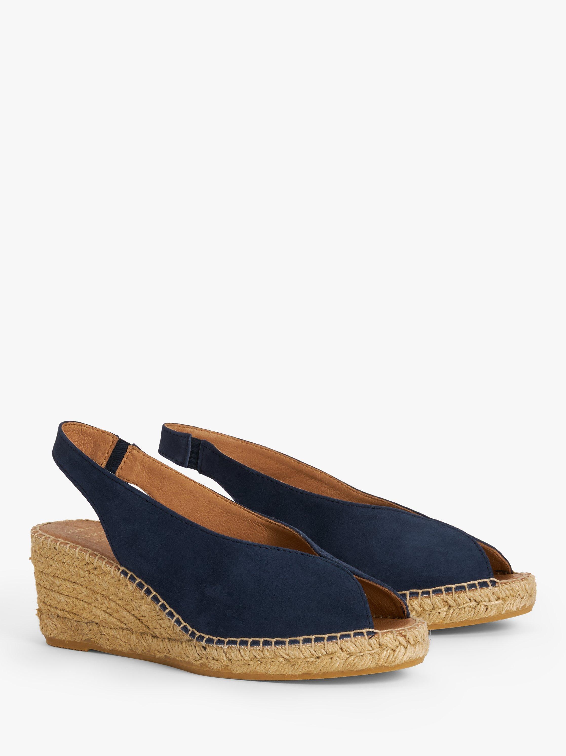 John Lewis Knights Peep Toe Slingback Espadrille Sandals, Navy, 5