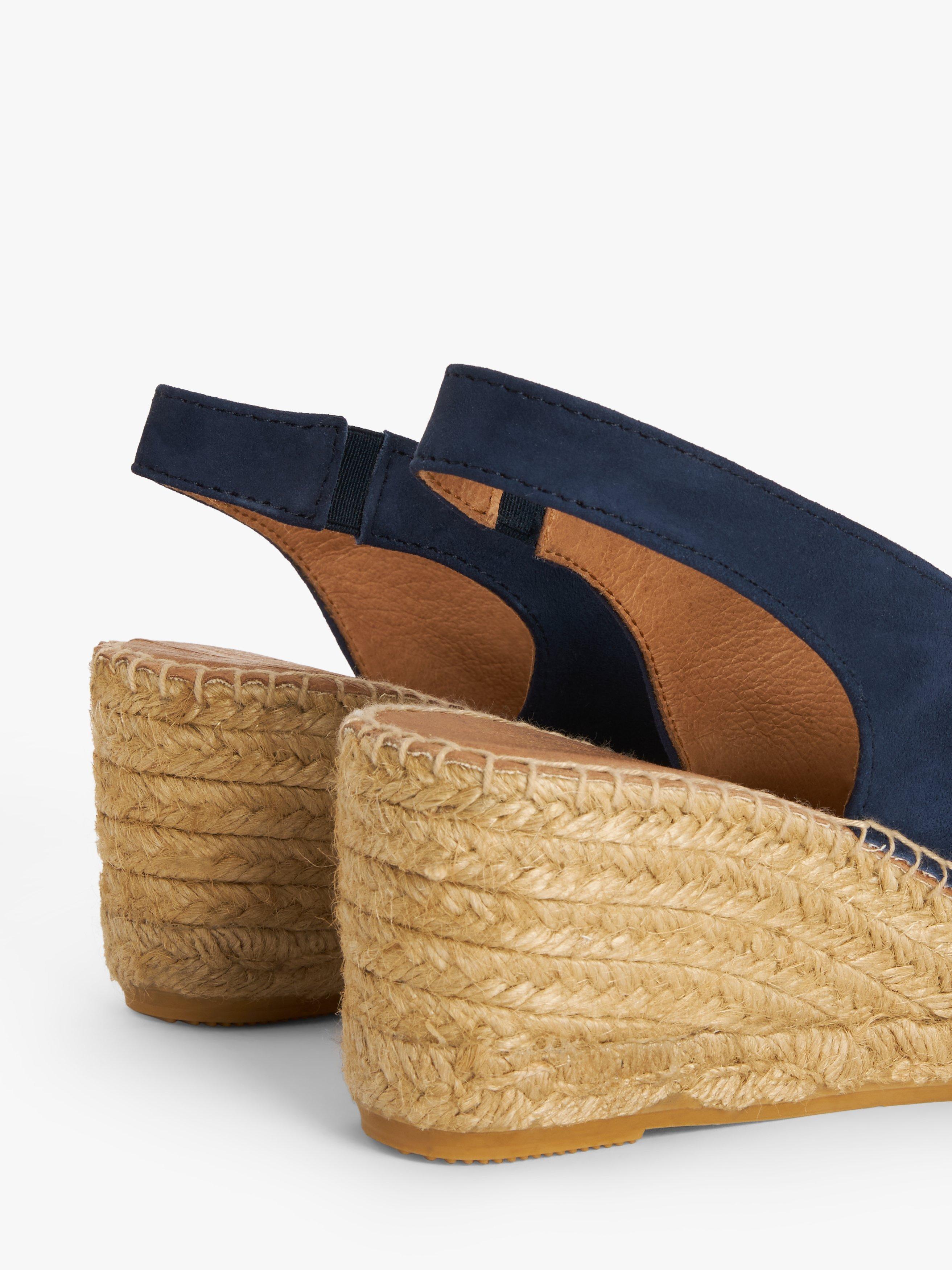 John Lewis Knights Peep Toe Slingback Espadrille Sandals, Navy, 5