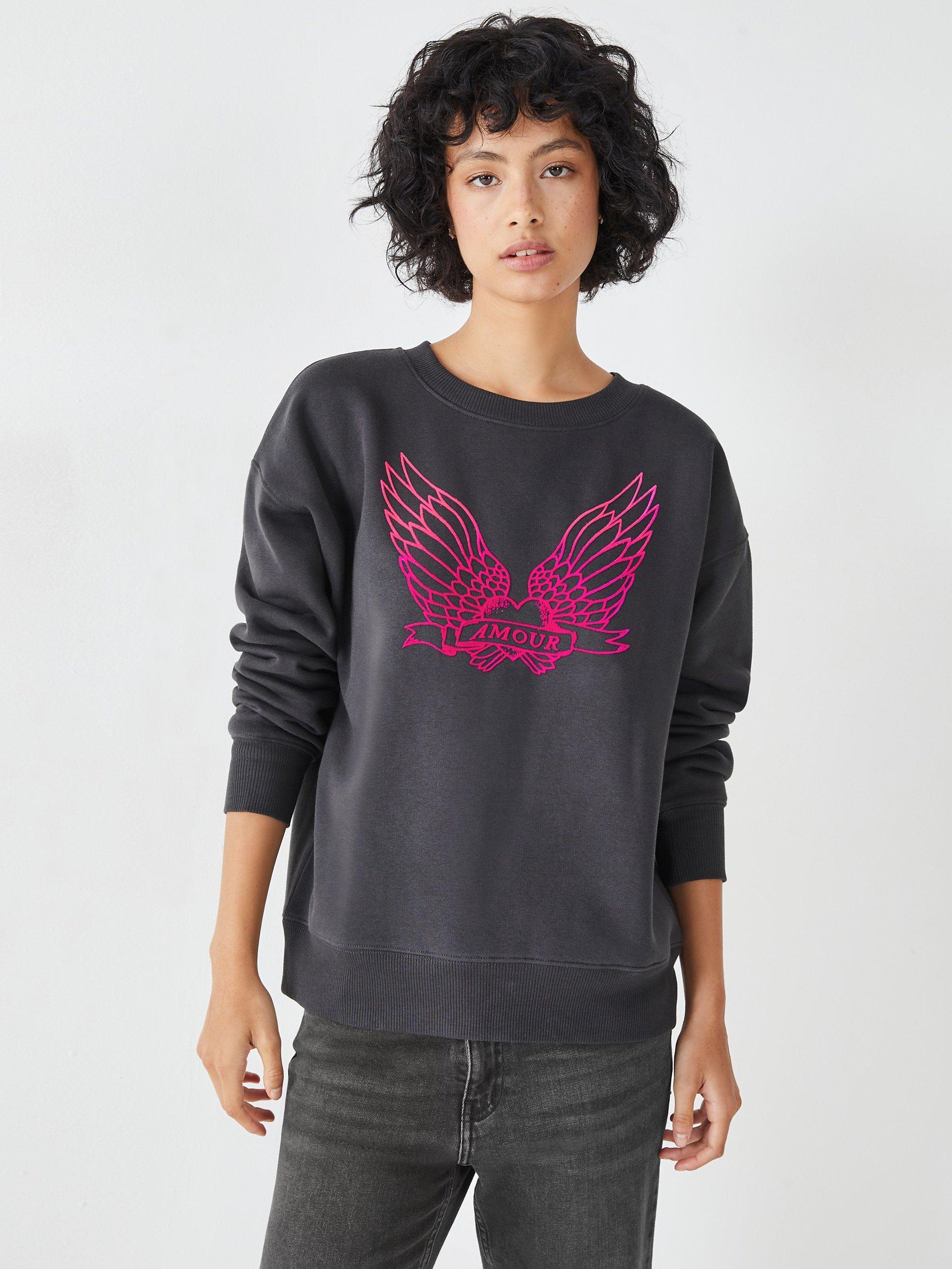 HUSH Riley Relaxed Eagle Sweatshirt Dark Slate Grey