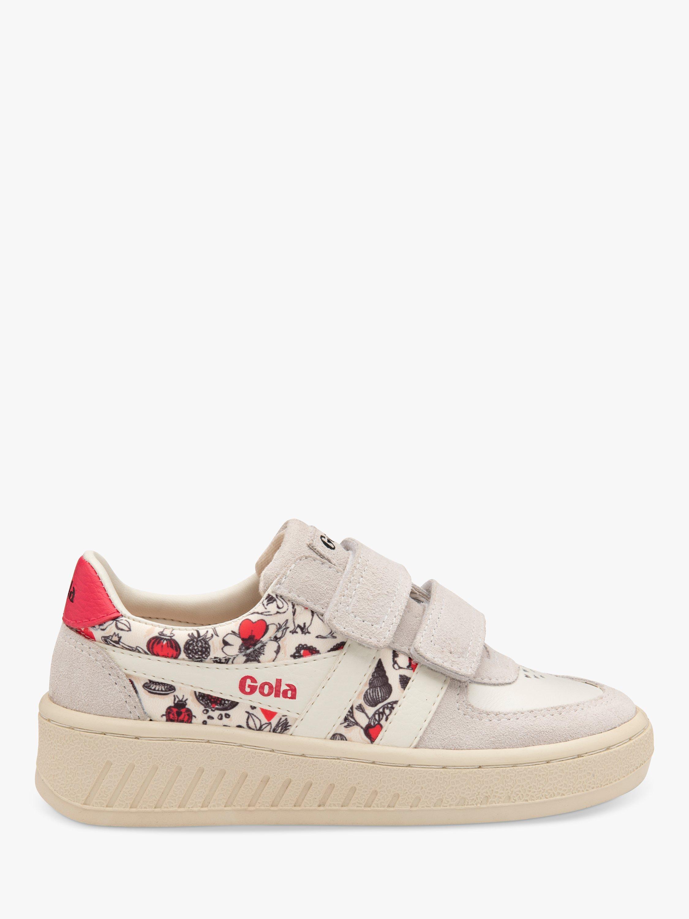 Gola Kids' Grandslam Floral Riptape Trainers, Off White/Innuendo