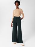 Hobbs Drew Wide Leg Trousers, Deep Pine Green