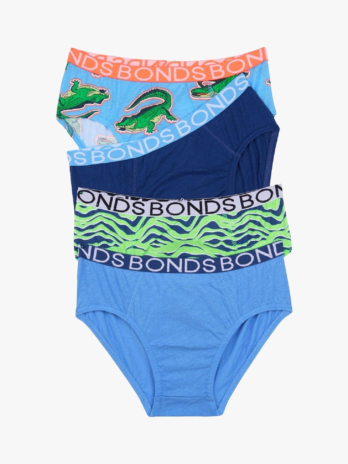 Bonds Kids' Crocodile Briefs, Pack of 4, Multi