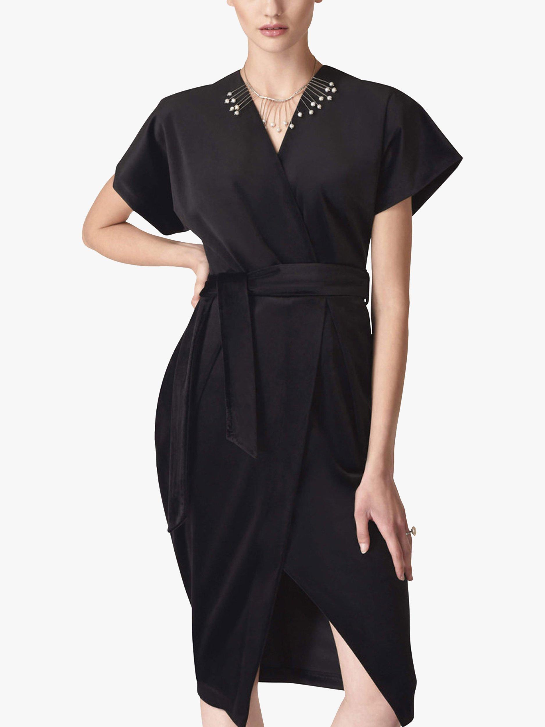 Closet London Wrap Velvet Kimono Dress