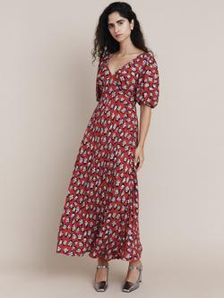 Ghost Annie Poppy Print Maxi Dress, Red, Red