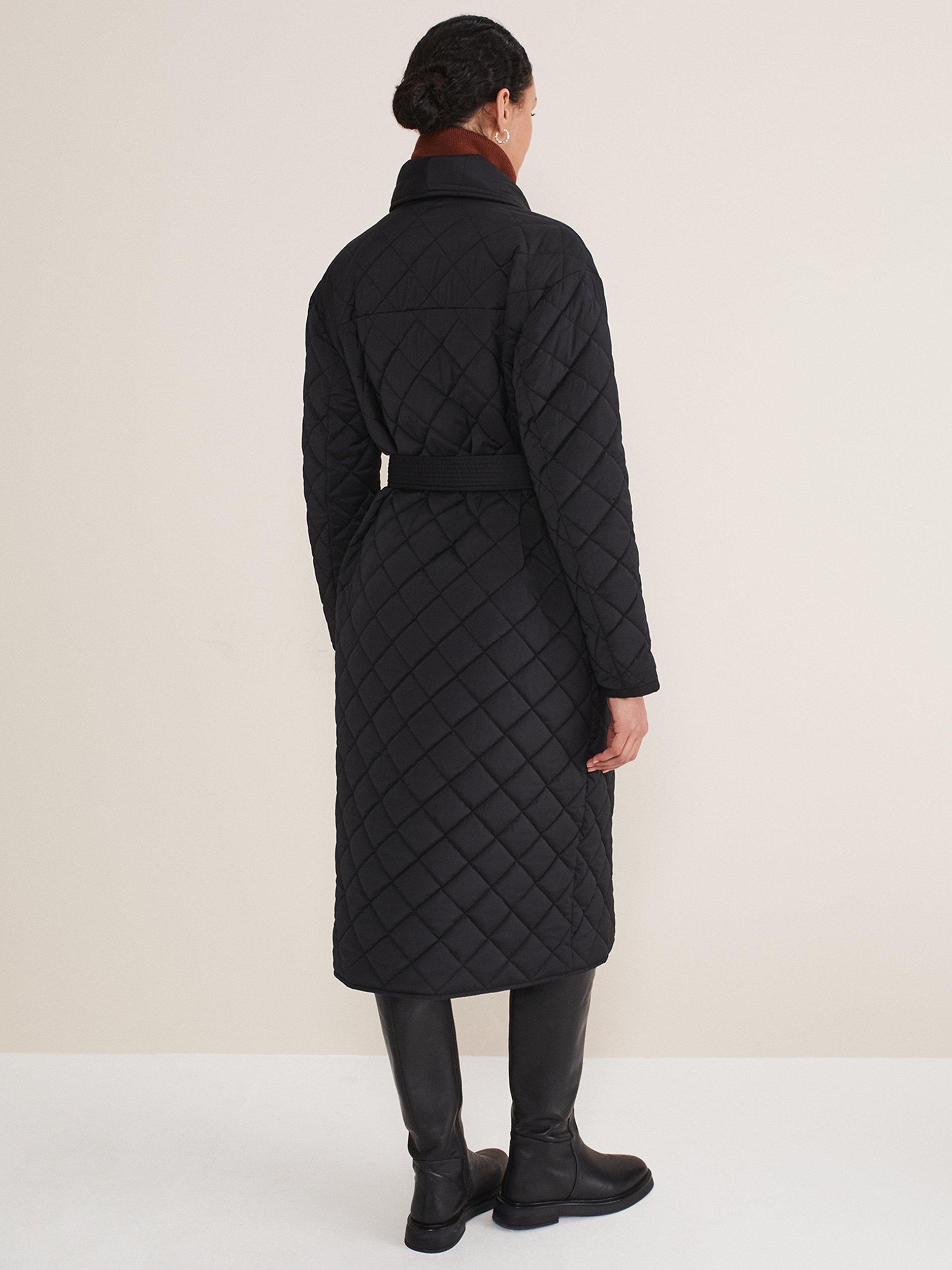 Product image 2 of 6, which shows Phase Eight Nila Quilted Puffer Coat, Black, 8