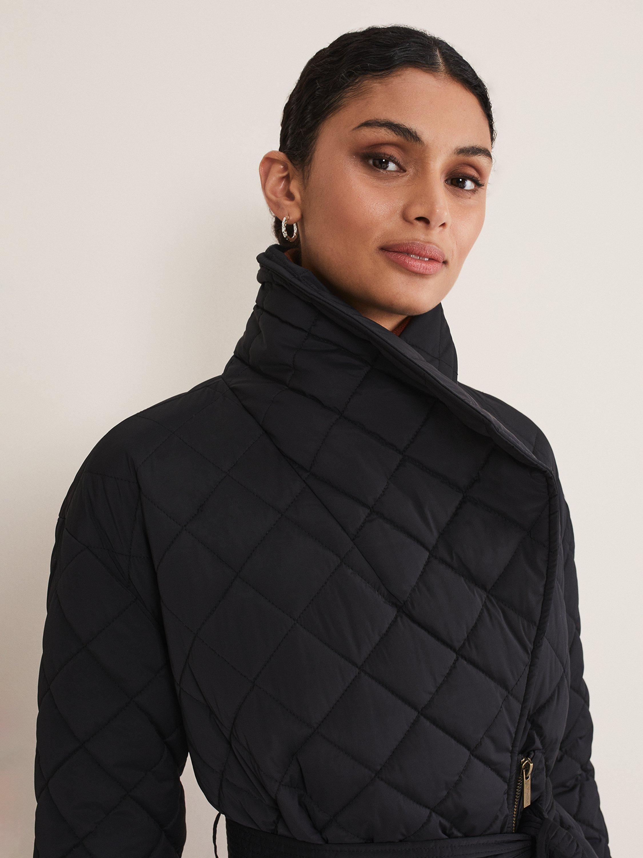 Product image 4 of 6, which shows Phase Eight Nila Quilted Puffer Coat, Black, 8