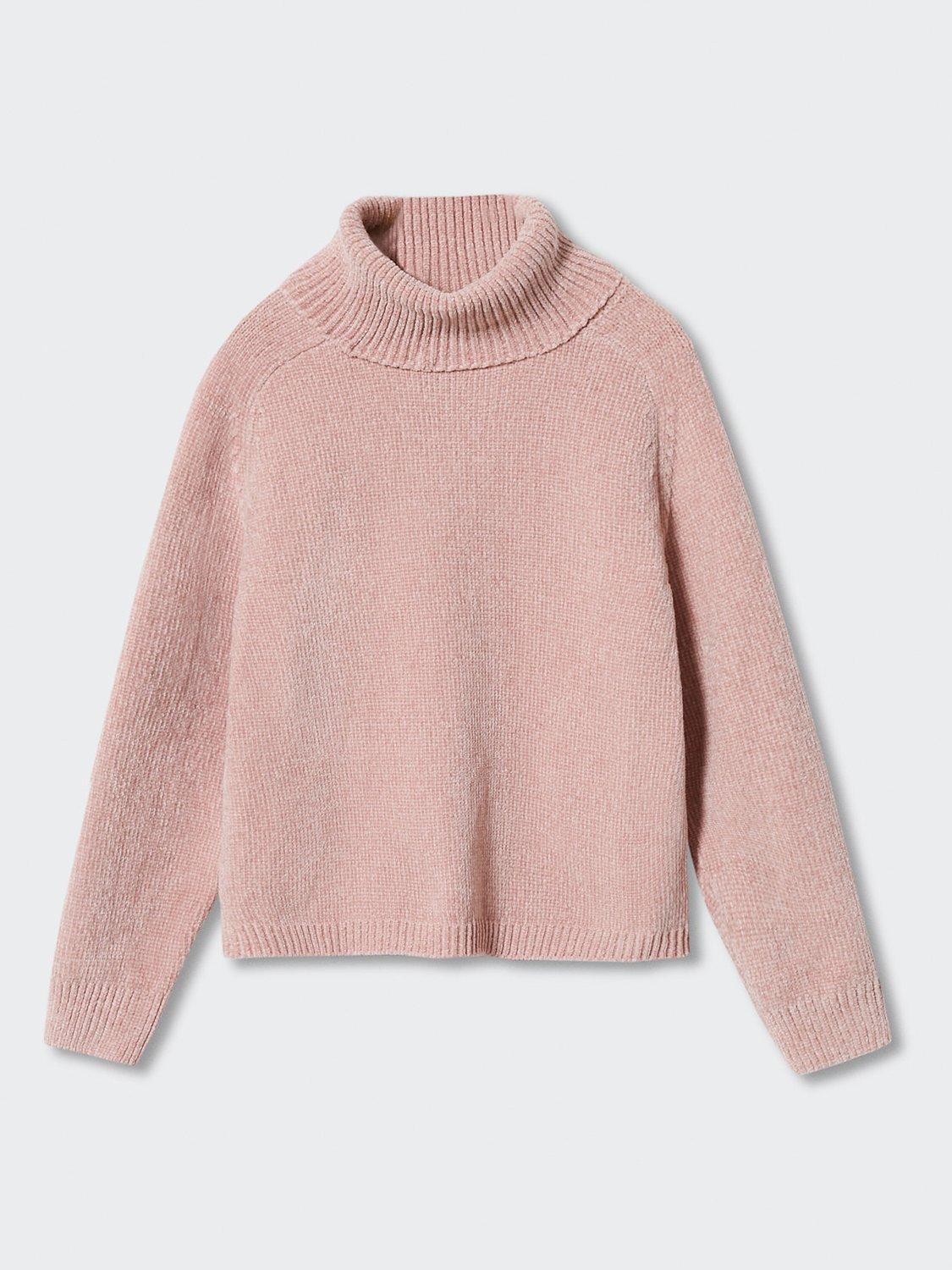 Mango Kids' Fabiola Stripe Jumper, Light Pastel Pink