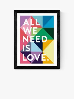 EAST END PRINTS Rafael Farias 'All We Need Is Love' Framed Print, Black Frame
