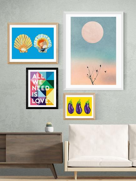 EAST END PRINTS Rafael Farias 'All We Need Is Love' Framed Print - view 2, Black Frame