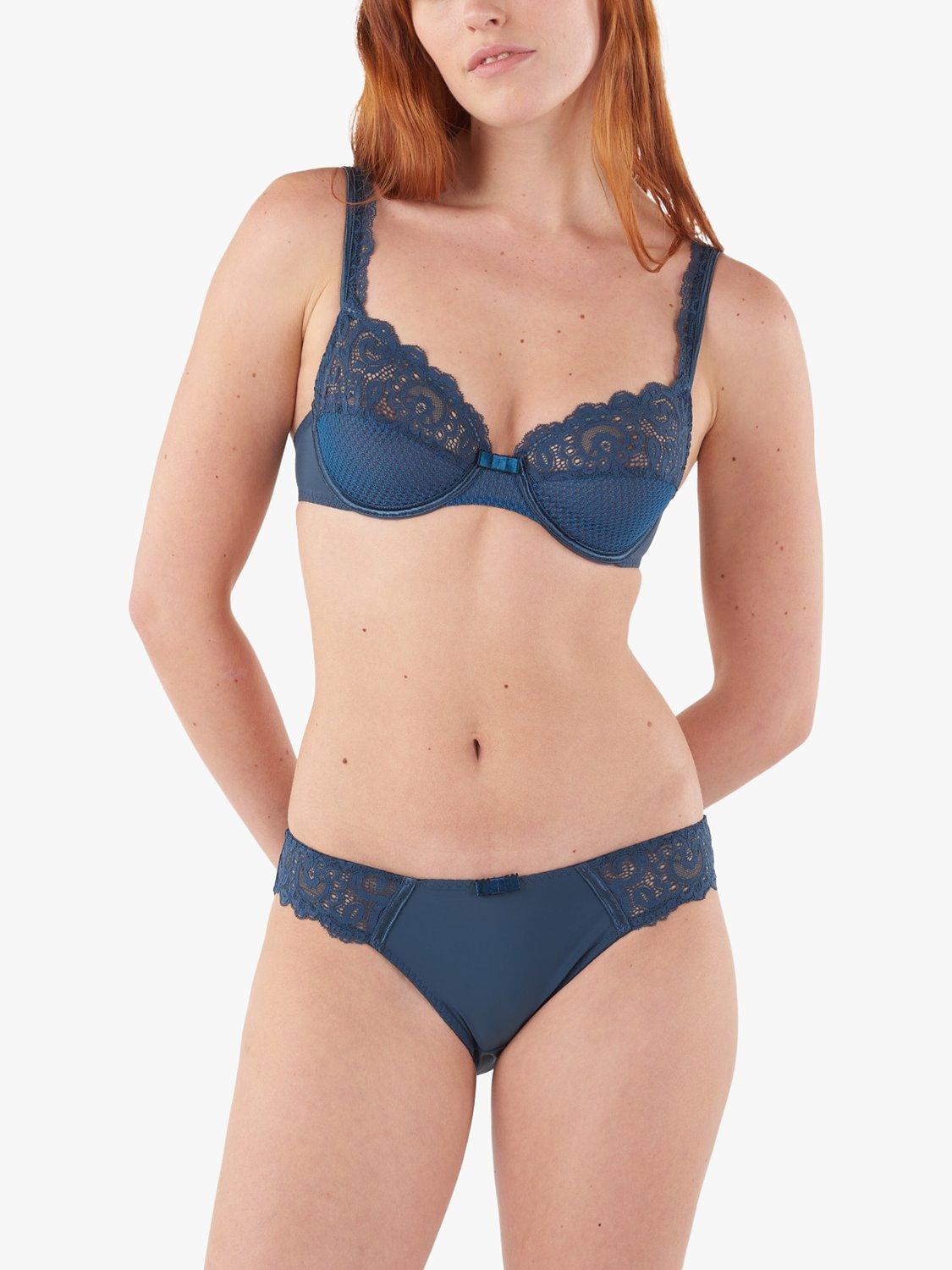 Product image 1 of 4, which shows Maison Lejaby Gaby Underwired Bra, Nuit Bleue, 30DD