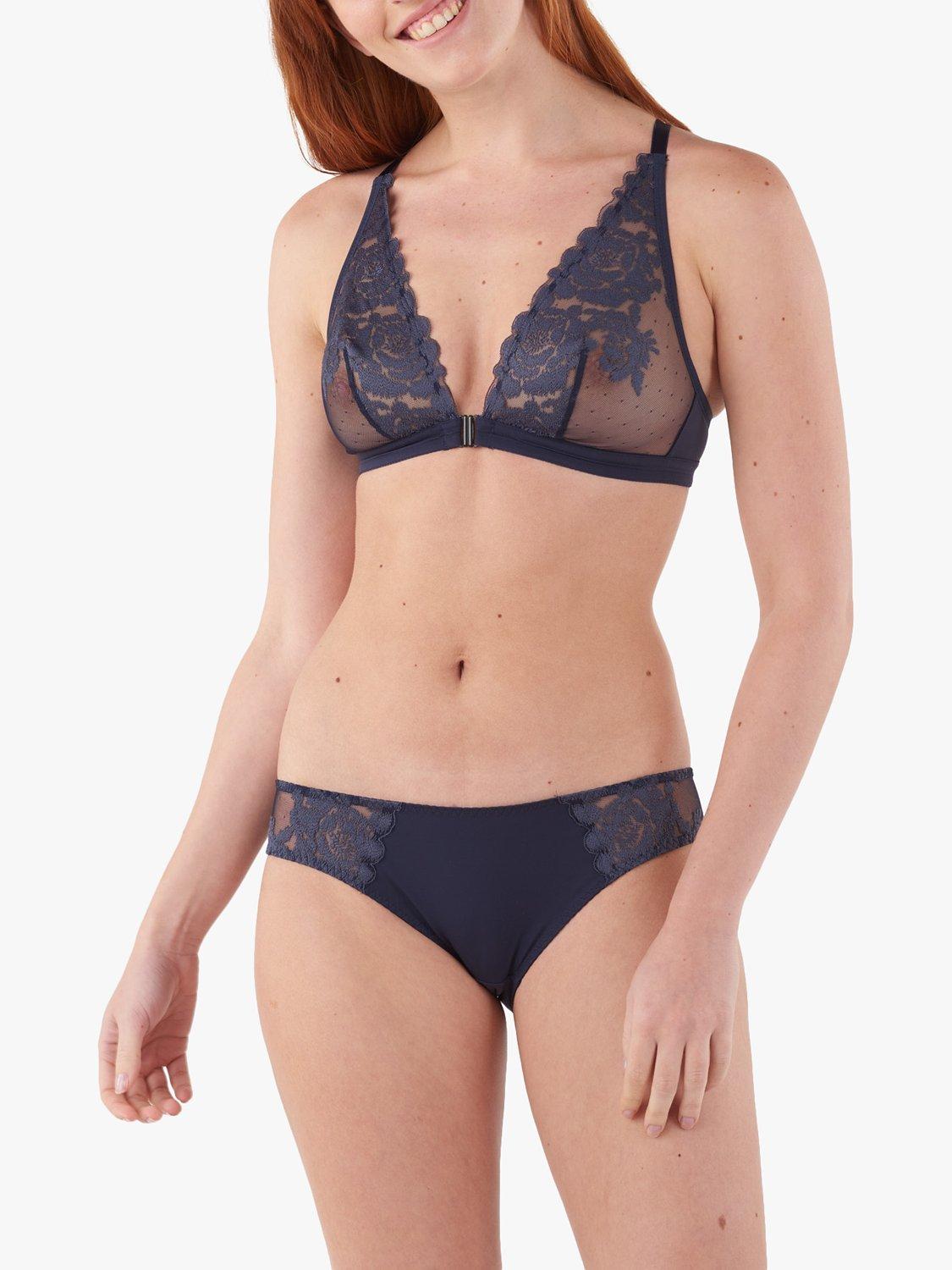 Maison Lejaby Fleur Ikat Triangle Bra, Bleu Horizon